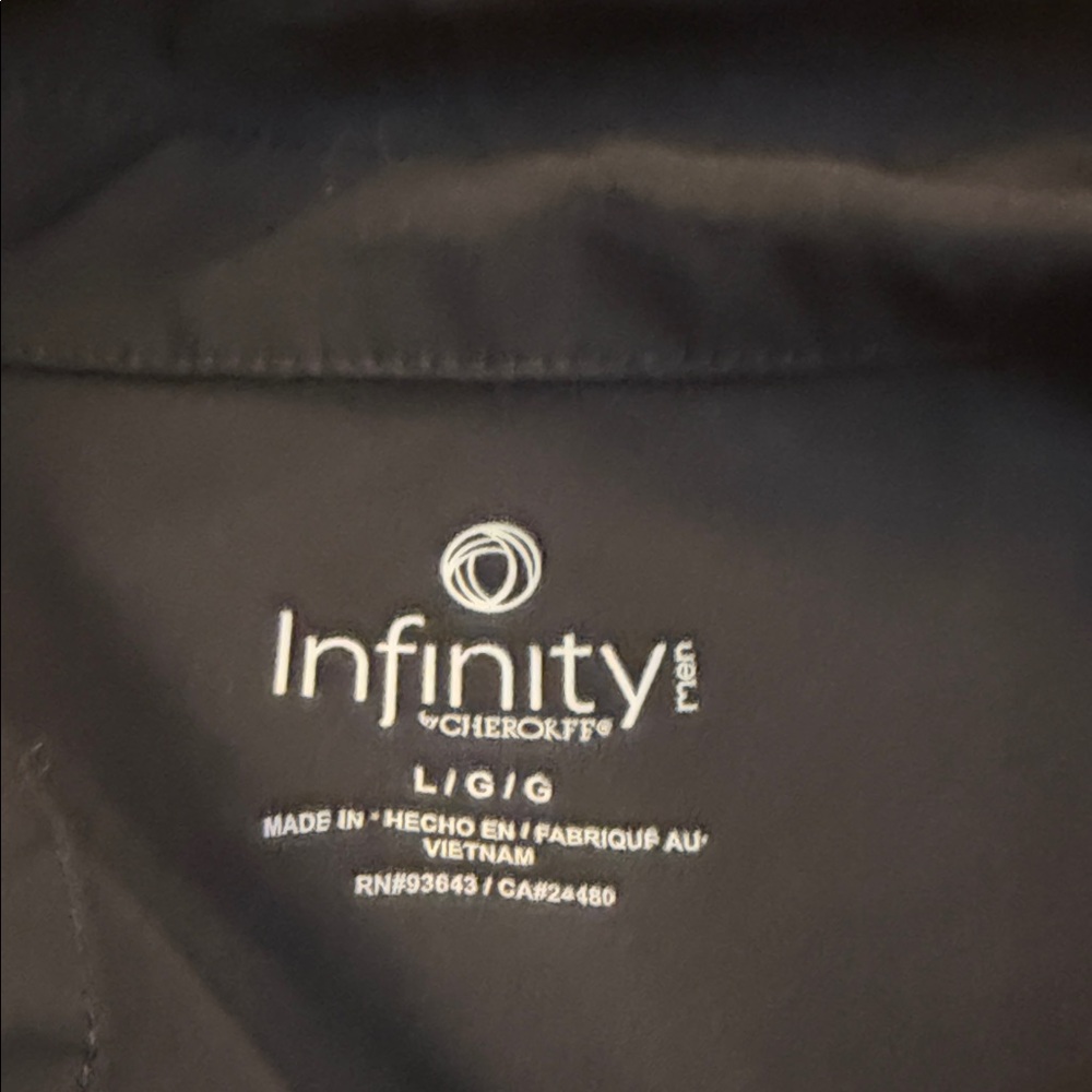 (2016) Infinity by Cherokee Women's Black Short Sleeve Scrubs, Size: Large